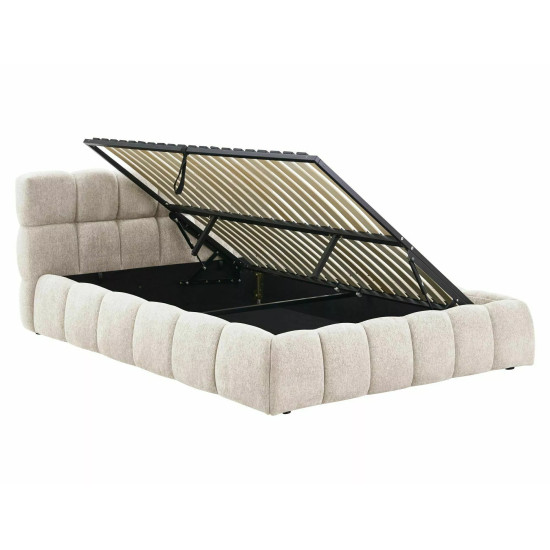 Кровать двухспальная мягкая Parma Raven 160×200 Бежевая ткань 9