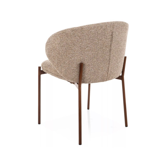 Стул кухонный обеденный мягкий Kioto D Бежевая ткань / Орех каркас 3