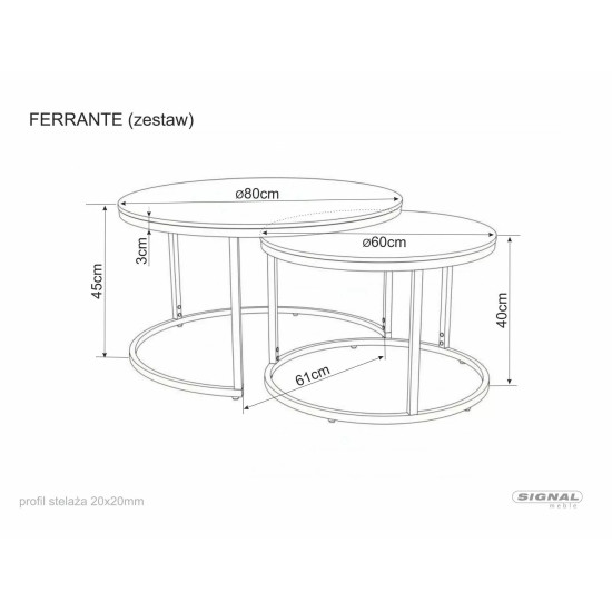 Набор журнальных столов Ferrante K ø80 см Беж/Кашемир 2