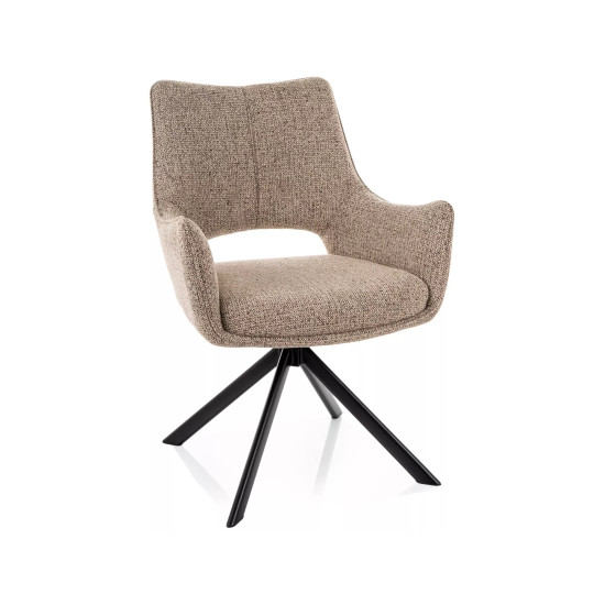 Стул кухонный обеденный мягкий Fino II Темно-бежевая ткань Noelle / Черный каркас 6