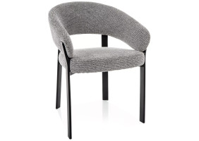 Стул кухонный обеденный мягкий Nagoja Серая ткань / Черный каркас