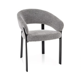 Стул кухонный обеденный мягкий Nagoja Серая ткань / Черный каркас