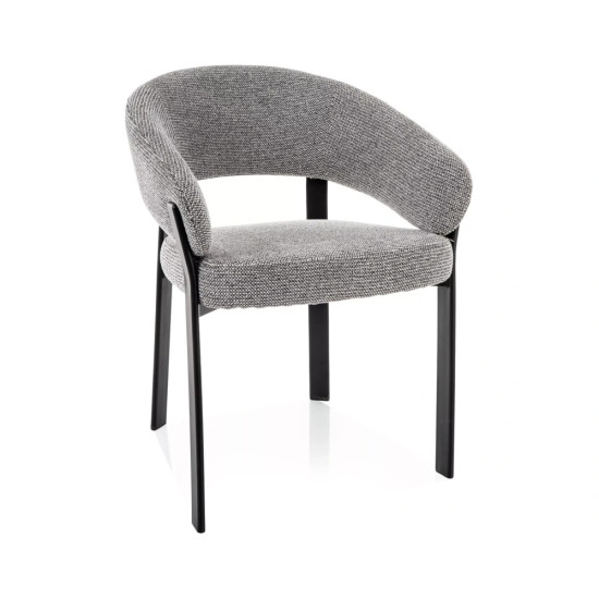 Стул кухонный обеденный мягкий Nagoja Серая ткань / Черный каркас 1