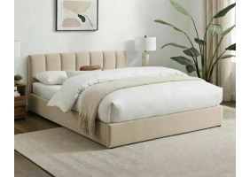 Кровать односпальная мягкая Montreal Raven 120×200 Бежевая ткань