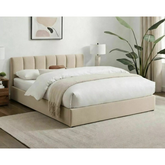 Кровать односпальная мягкая Montreal Raven 120×200 Бежевая ткань 1