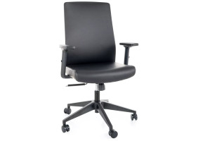 Кресло офисное компьютерное поворотное Q-085 Черная экокожа / Черный каркас