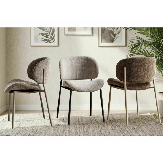 Стул кухонный обеденный мягкий Kiso Noelle Капучино ткань / Кашемир каркас 5