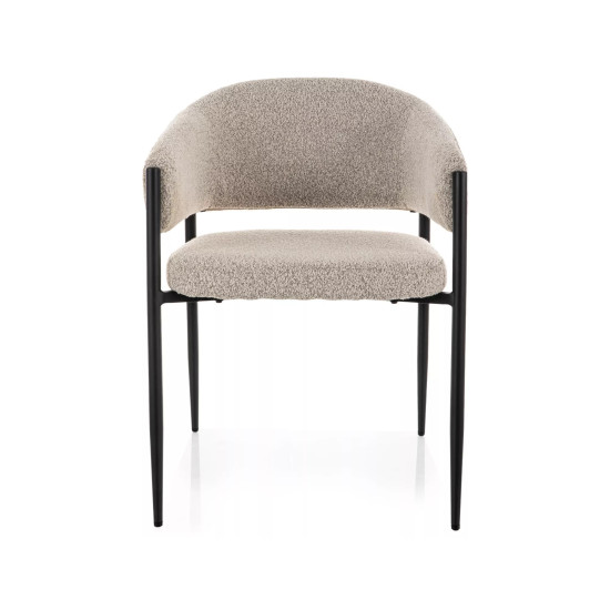 Стул кухонный обеденный мягкий Akita Бежевая ткань / Черный каркас 2