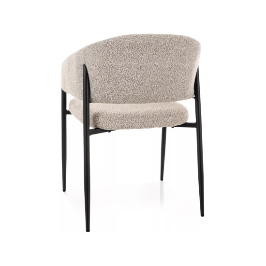 Стул кухонный обеденный мягкий Akita Бежевая ткань / Черный каркас 3
