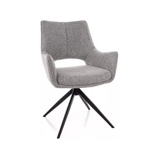 Стул кухонный обеденный мягкий Fino II Серая ткань Noelle / Черный каркас 5