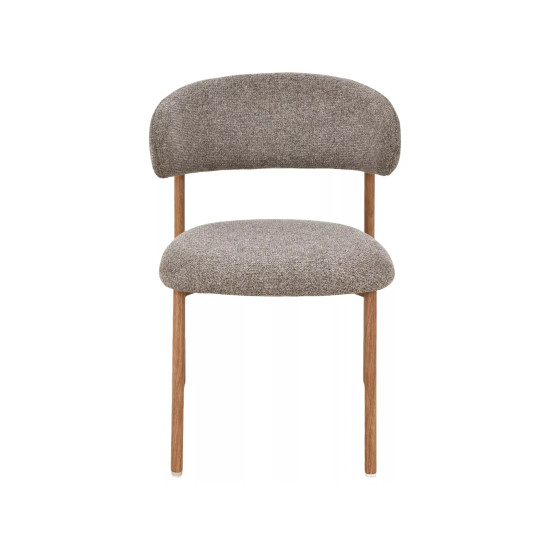 Стул кухонный обеденный мягкий Elton II Капучино ткань / Дуб каркас 2