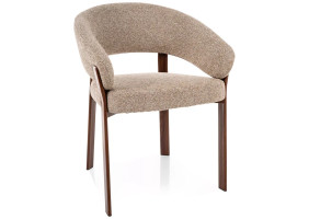 Стул кухонный обеденный мягкий Nagoja D Бежевая ткань / Орех каркас