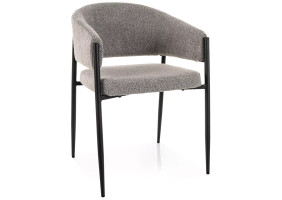 Стул кухонный обеденный мягкий Akita Серая ткань / Черный каркас