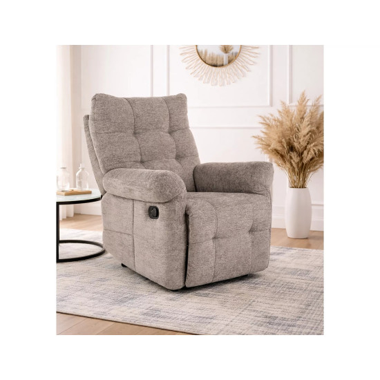 Кресло реклайнер Atos Raven Темно-бежевая ткань / Черный каркас 5