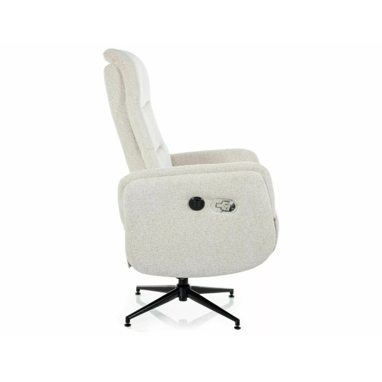 Кресло реклайнер электрическое Nestor Raven Бежевая ткань / Черный каркас 8