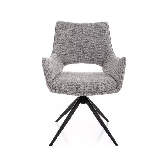 Стул кухонный обеденный мягкий Fino II Серая ткань Noelle / Черный каркас 2
