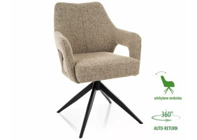 Стул кухонный обеденный мягкий Olsen Noelle Темно-бежевая ткань / Черный каркас