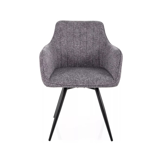 Стул кухонный обеденный мягкий Ballo Leo Серая ткань / Черный каркас 2
