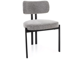 Стул кухонный обеденный мягкий Misaki Серая ткань / Черный каркас