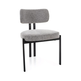 Стул кухонный обеденный мягкий Misaki Серая ткань / Черный каркас