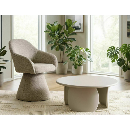 Стол журнальный кофейный Noemi ø80 см Беж 5