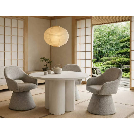 Стул кухонный обеденный мягкий Riku Noelle Серая ткань / Серый каркас 4