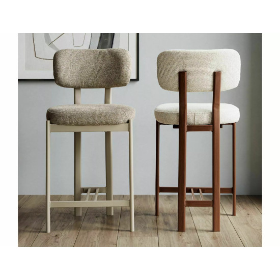 Полубарный кухонный стул Misaki H-2 Бежевая ткань / Кашемир каркас 3