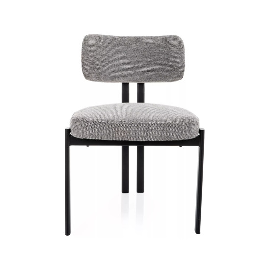 Стул кухонный обеденный мягкий Misaki Серая ткань / Черный каркас 2