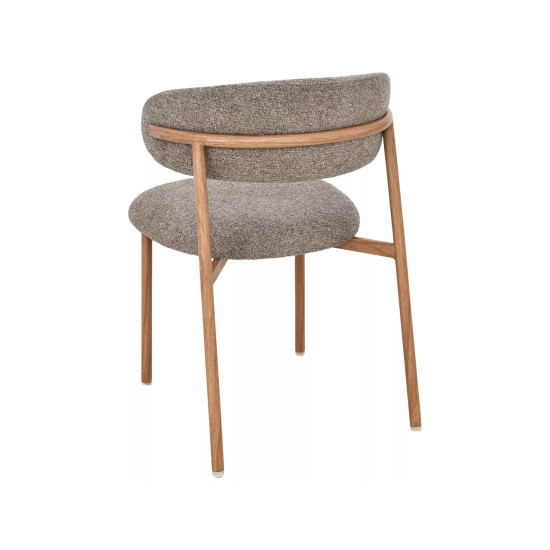 Стул кухонный обеденный мягкий Elton II Капучино ткань / Дуб каркас 3