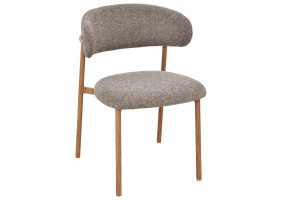 Стул кухонный обеденный мягкий Elton II Капучино ткань / Дуб каркас