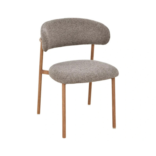 Стул кухонный обеденный мягкий Elton II Капучино ткань / Дуб каркас 1