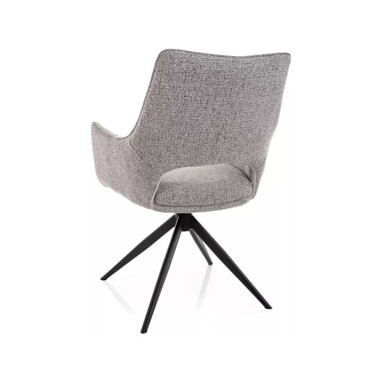 Стул кухонный обеденный мягкий Fino II Серая ткань Noelle / Черный каркас 3
