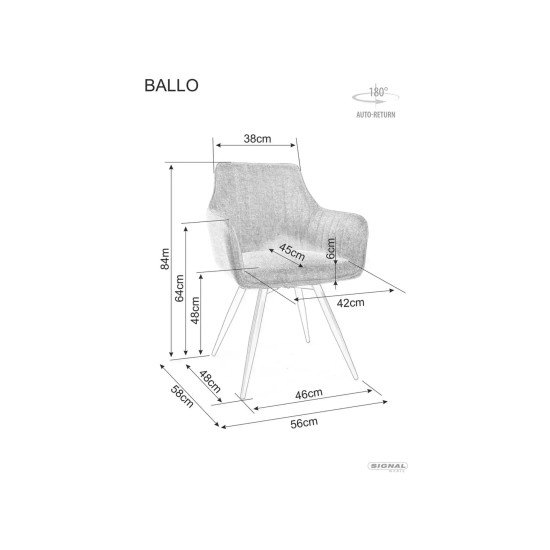 Стул кухонный обеденный мягкий Ballo Leo Серая ткань / Черный каркас 4