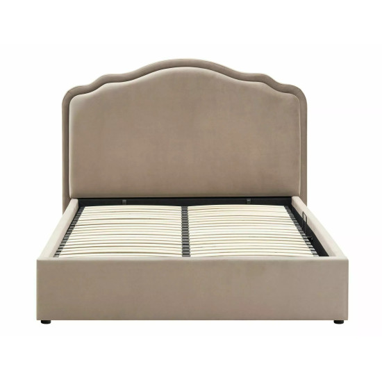 Кровать двухспальная мягкая Florencja Velvet 160×200 Темно-бежевая велюр Bluvel 5