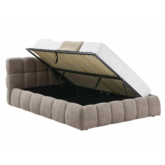 Ліжко двоспальне м'яке Parma Raven 160×200 Темно-бежева тканина 5