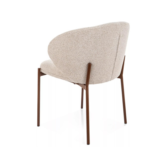 Стул кухонный обеденный мягкий Kioto D Светло-бежевая ткань / Орех каркас 3