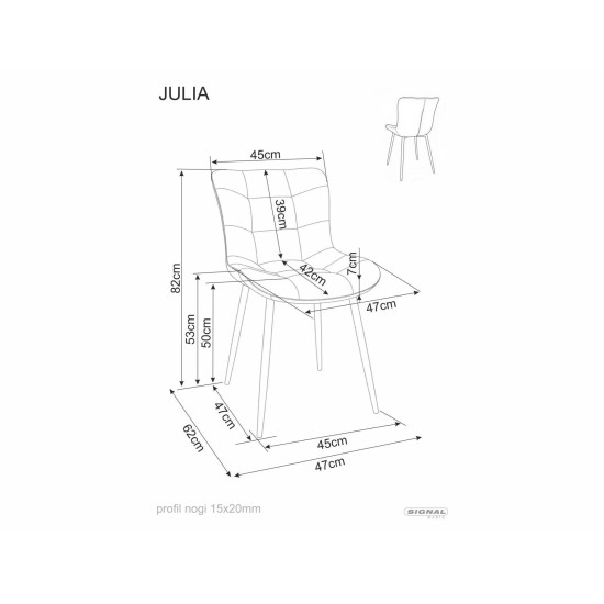 Стул кухонный обеденный мягкий Julia Brego Капучино ткань / Черный каркас 4