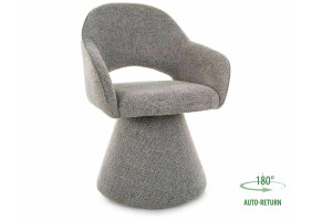 Стул кухонный обеденный мягкий Riku Noelle Серая ткань / Серый каркас