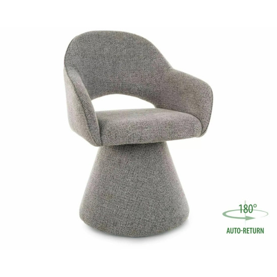 Стул кухонный обеденный мягкий Riku Noelle Серая ткань / Серый каркас 1