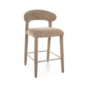 Полубарный стул кухонный Cava H-2 Бежевая ткань / Бежевый каркас