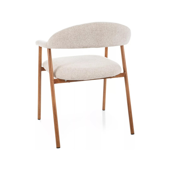 Стул кухонный обеденный мягкий Lagos D Raven Светло-бежевая ткань / Дуб каркас 3