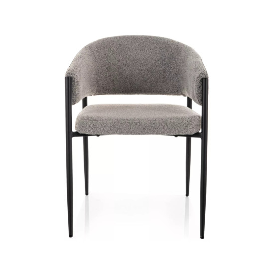 Стул кухонный обеденный мягкий Akita Серая ткань / Черный каркас 3