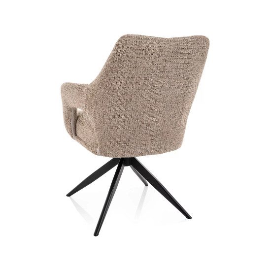 Стул кухонный обеденный мягкий Olsen Noelle Темно-бежевая ткань / Черный каркас 3