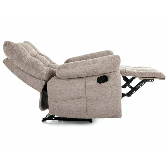 Кресло реклайнер Atos Raven Темно-бежевая ткань / Черный каркас 4