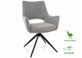 Стул кухонный обеденный мягкий Fino II Серая ткань Noelle / Черный каркас