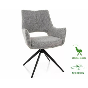 Стул кухонный обеденный мягкий Fino II Серая ткань Noelle / Черный каркас