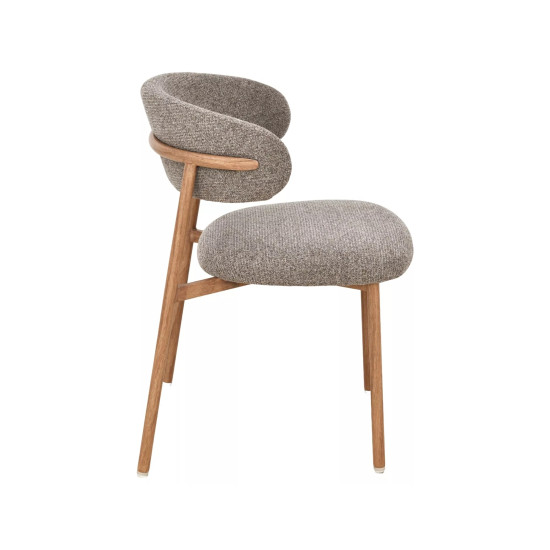 Стул кухонный обеденный мягкий Elton II Капучино ткань / Дуб каркас 4