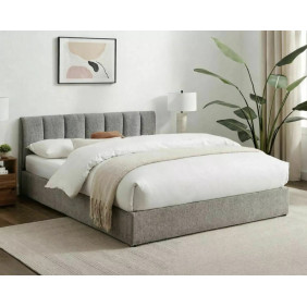 Кровать односпальная мягкая Montreal Raven 120×200 Серая ткань