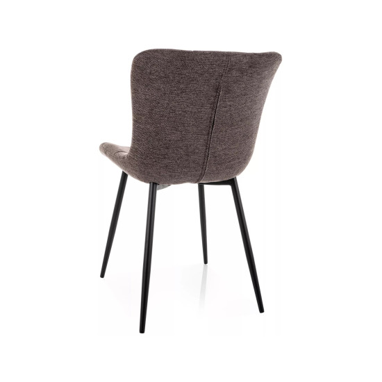 Стул кухонный обеденный мягкий Julia Brego Капучино ткань / Черный каркас 3