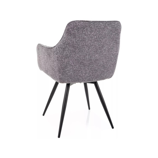 Стул кухонный обеденный мягкий Ballo Leo Серая ткань / Черный каркас 3